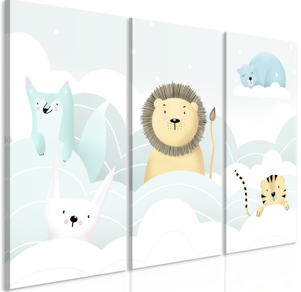 Cartoon Canvas Wall Art - Fairytale Zoo - 3 Pieces