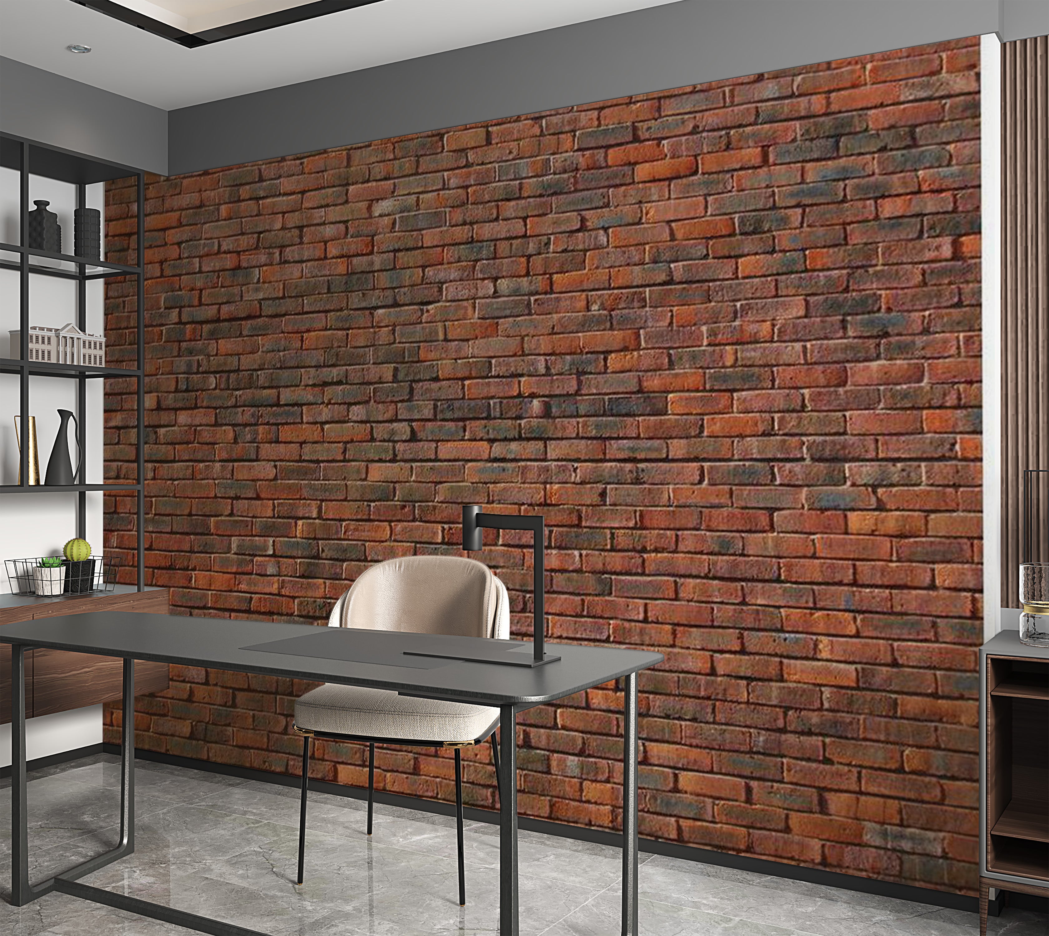 Background & Patterns Wallpaper Wall Mural - Modern Mixed Red Brick Wall 118"Wx90"H