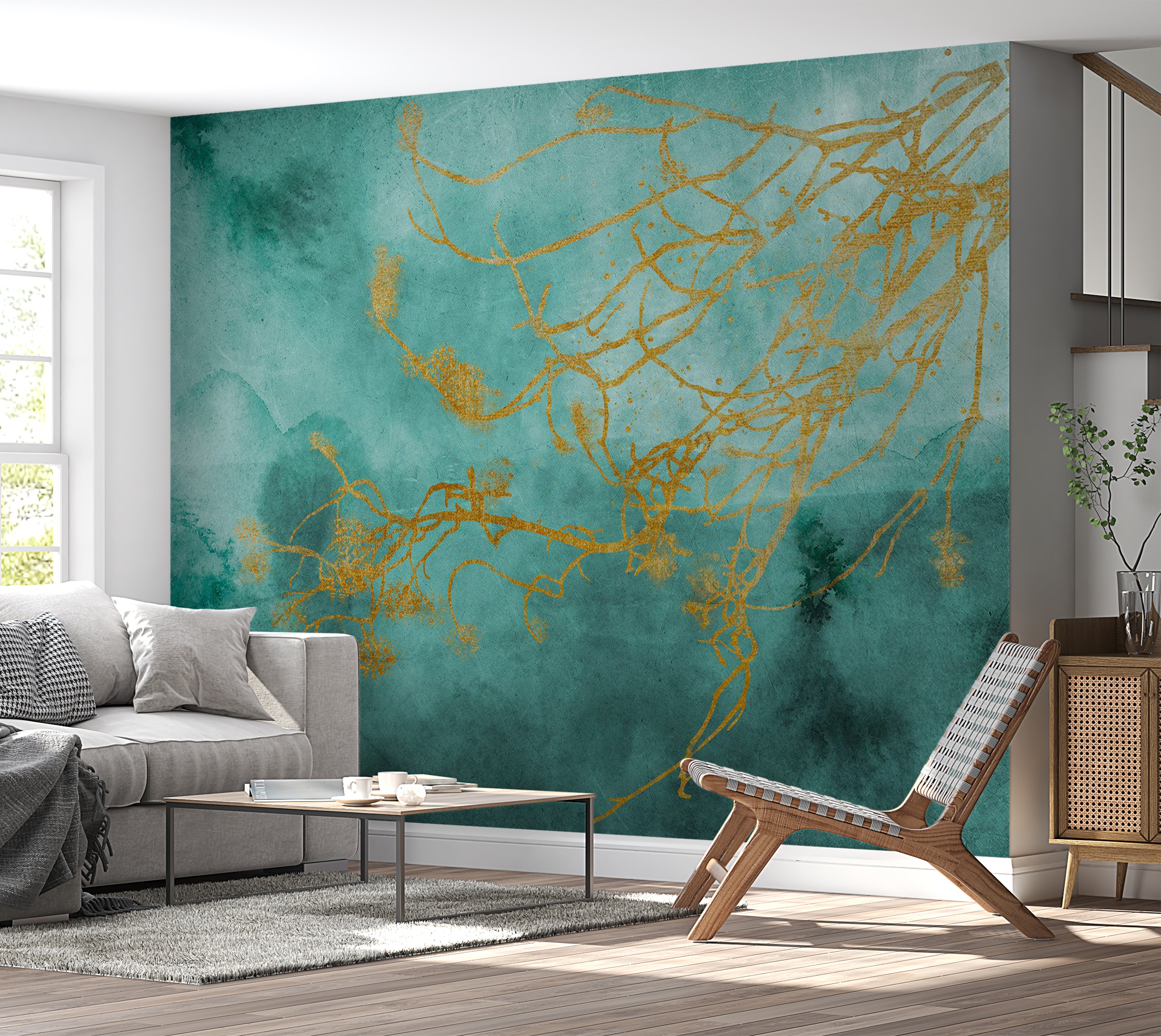 Abstract Wallpaper Wall Mural - Gentle Breeze 39"Wx27"H / Standard