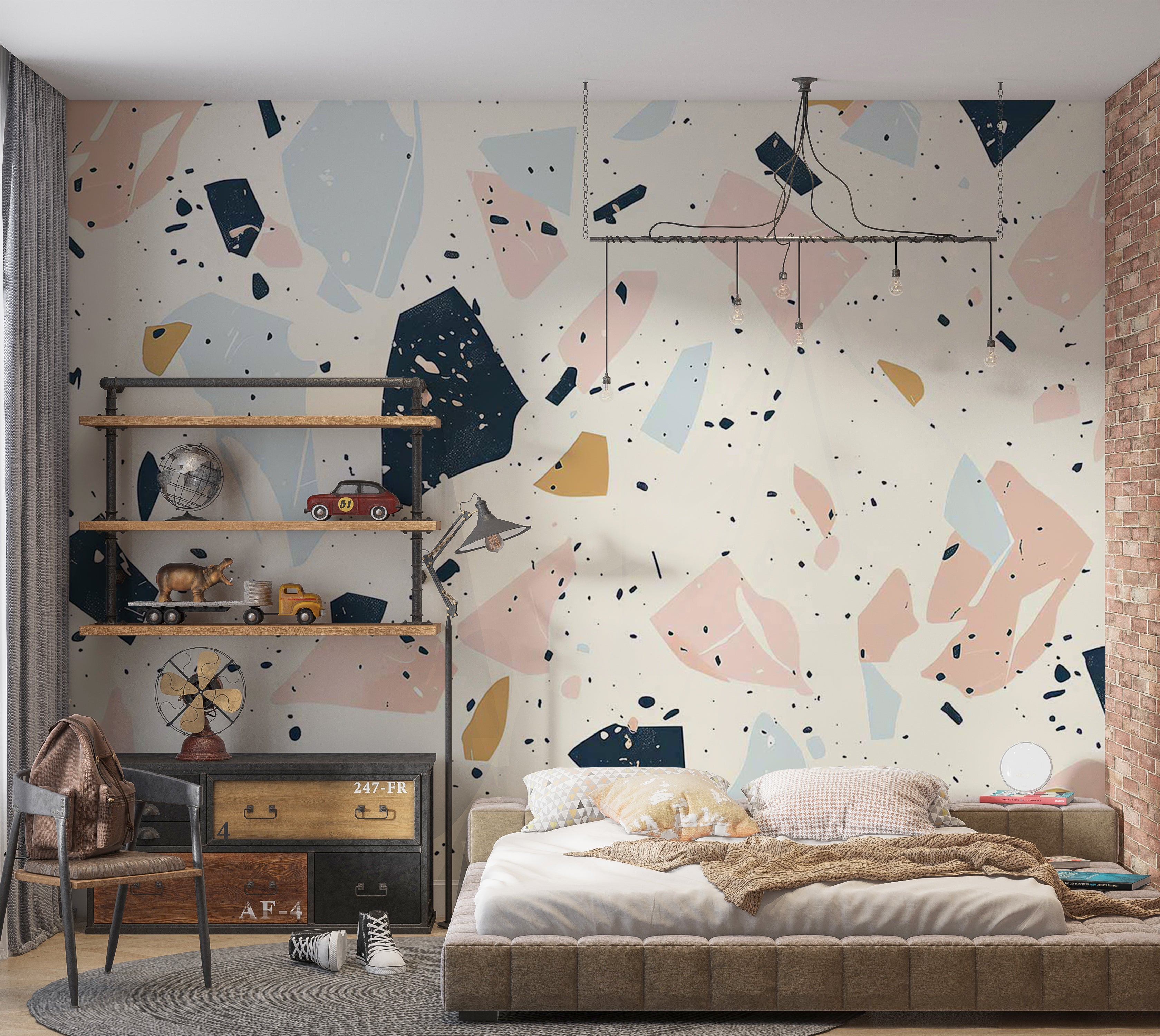 Peel & Stick Wall Mural - Terrazzo With Large Stones 38"Wx27"H