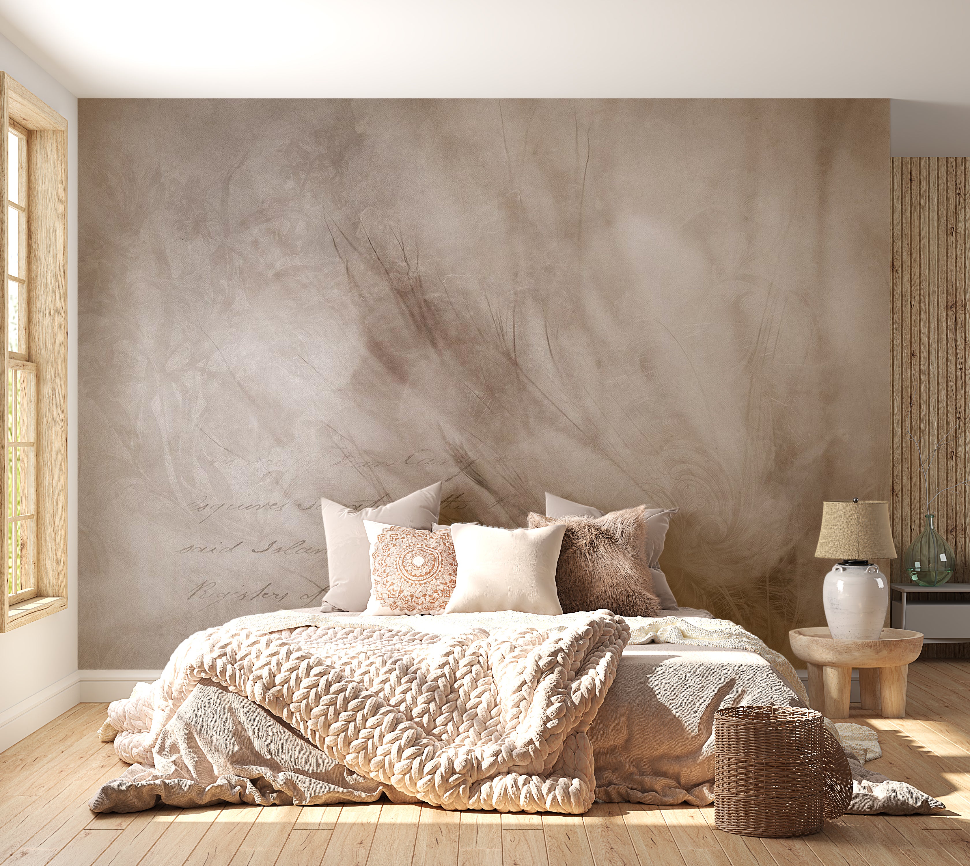 Surface Texture Wallpaper Wall Mural - Scandi Boho Composition 39"Wx27"H / Standard