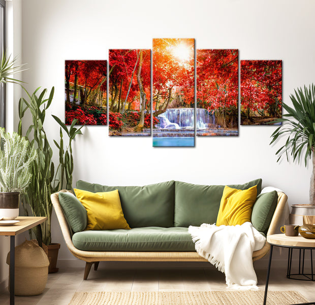 Stretched Canvas Landscape Art - Waterfall Of Sighs 40"Wx20"H