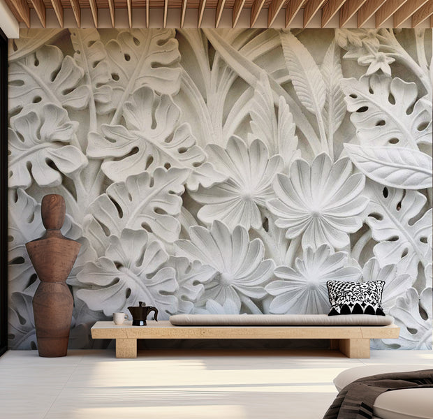 Abstract Wallpaper Wall Mural - Alabaster Garden 39"Wx27"H