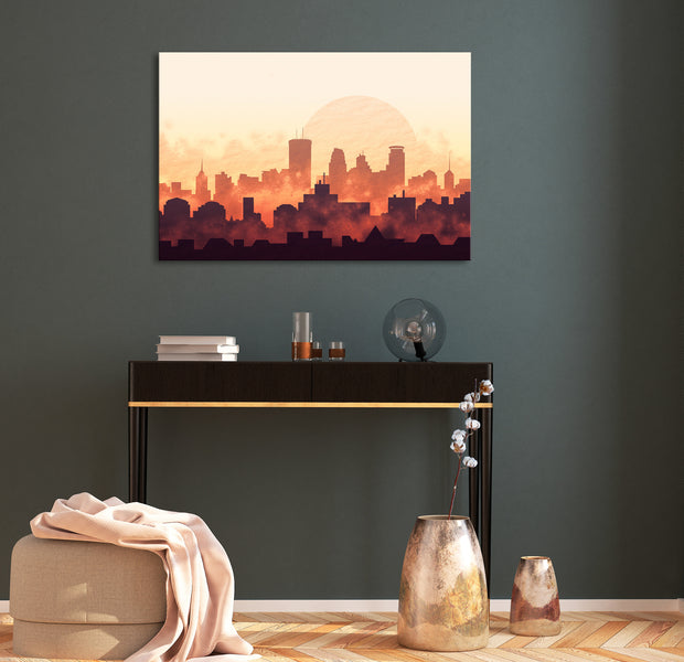 Abstract Canvas Wall Art - Heat of the City
