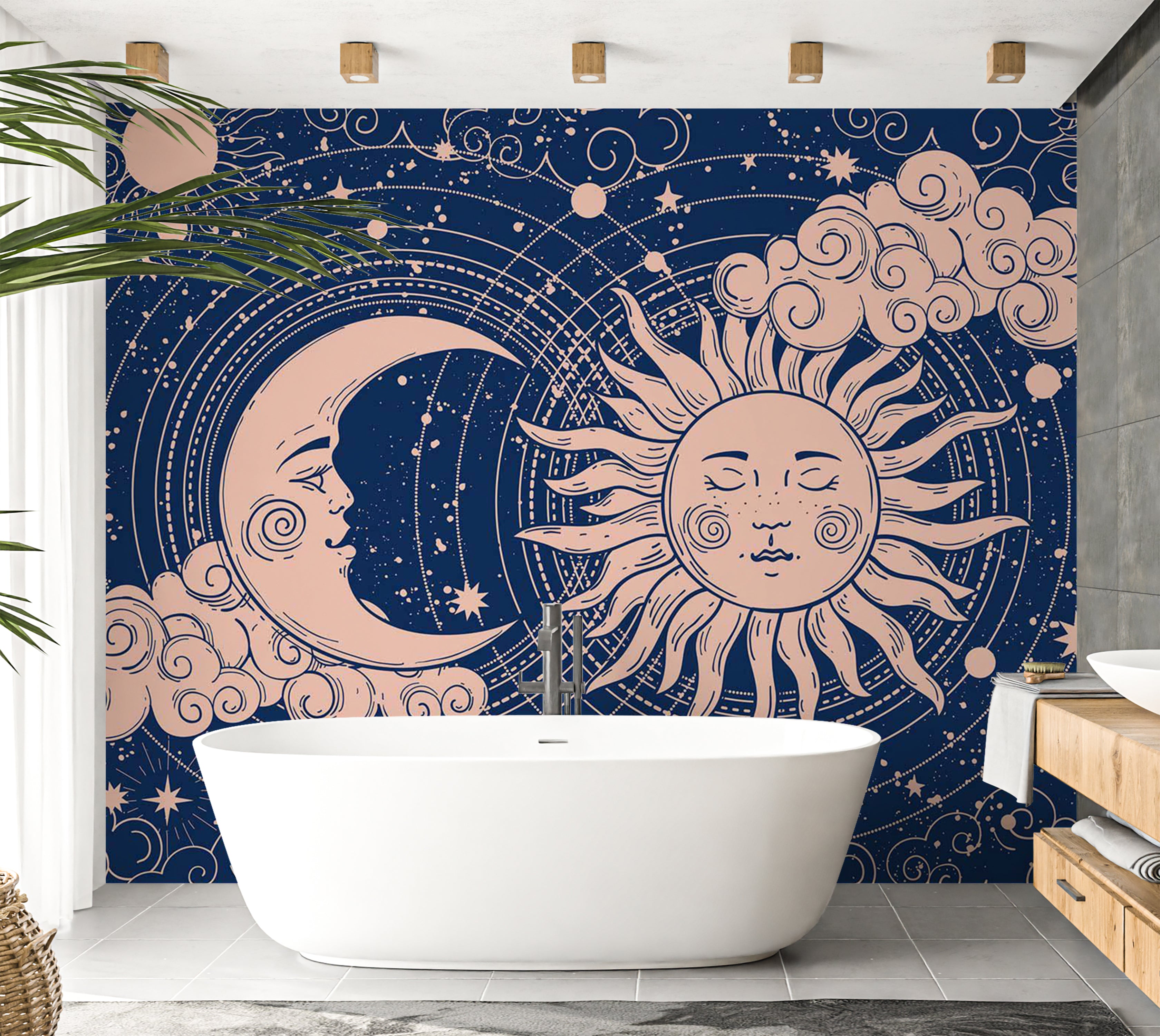 Peel & Stick Spiritual Wall Mural - Cosmic Harmony 38"Wx27"H