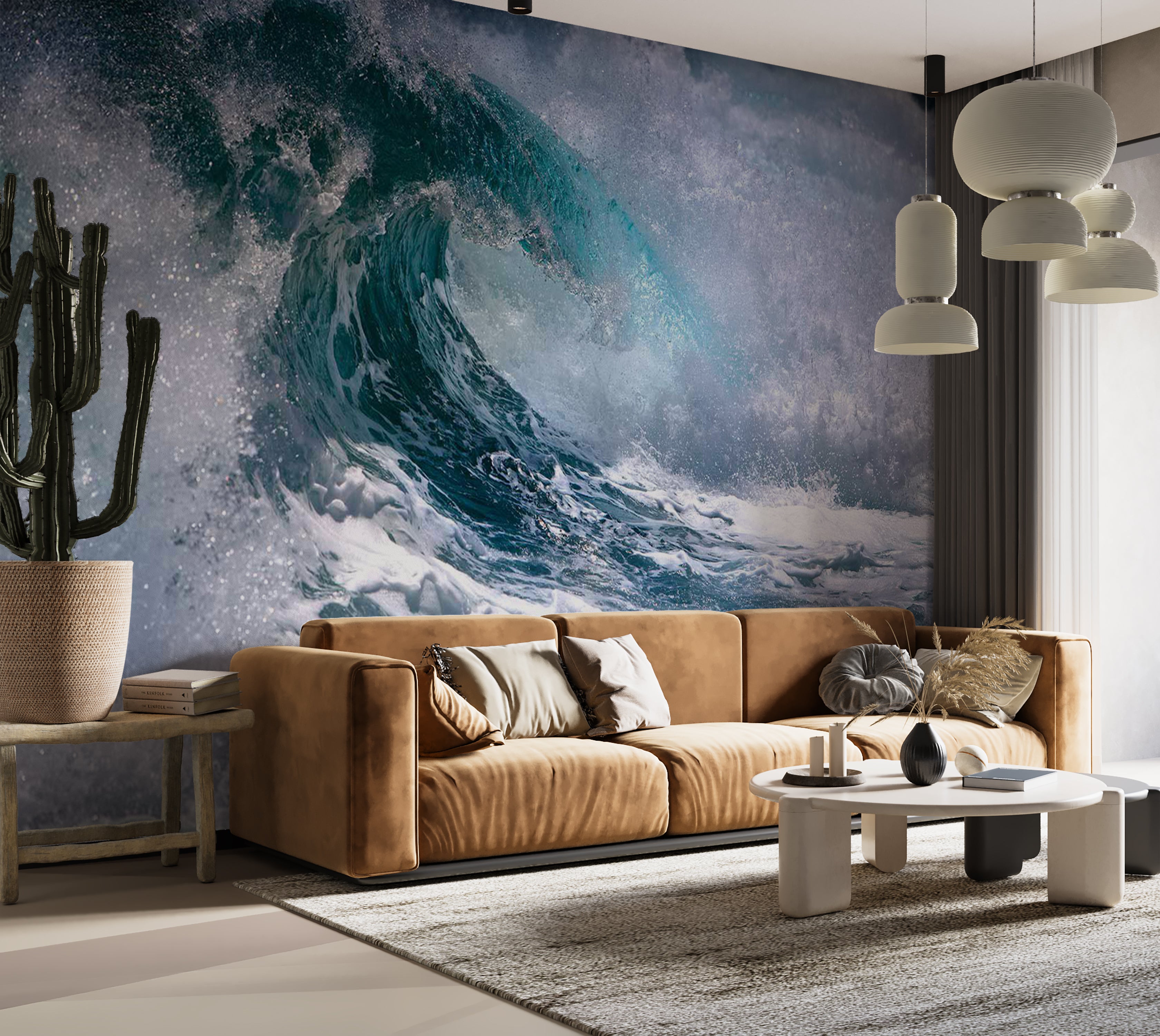 Peel & Stick Landscape Wall Mural - Ocean Wave 38"Wx27"H