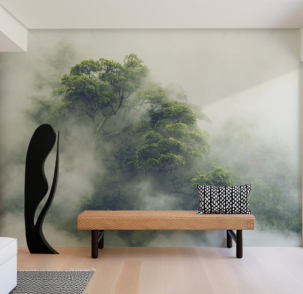 Peel & Stick Landscape Wall Mural - Foggy Nature 38"Wx27"H