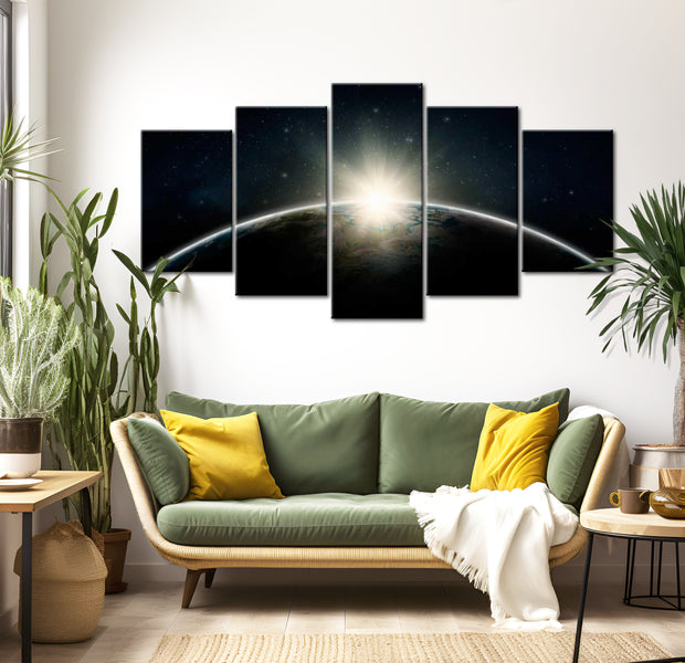 Stretched Canvas Landscape Art - Blue Planet - Earth 40"Wx20"H