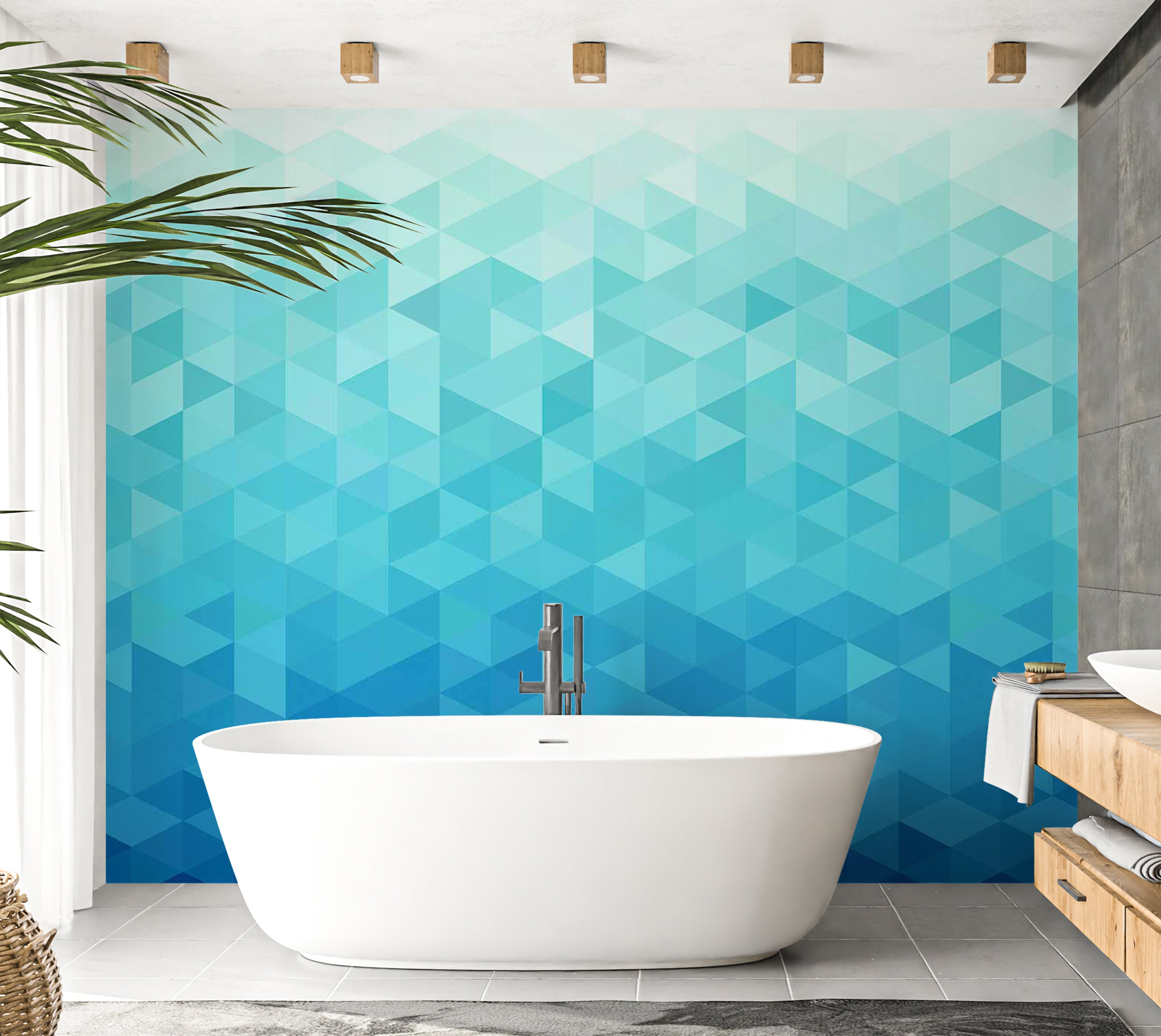 Peel & Stick Wall Mural - Azure pixel 38"Wx27"H