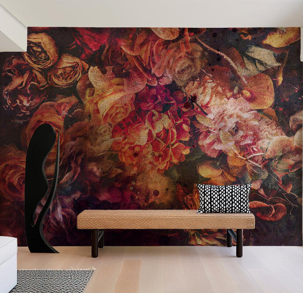 Peel & Stick Floral Wall Mural - Vintage Flowers 38"Wx27"H