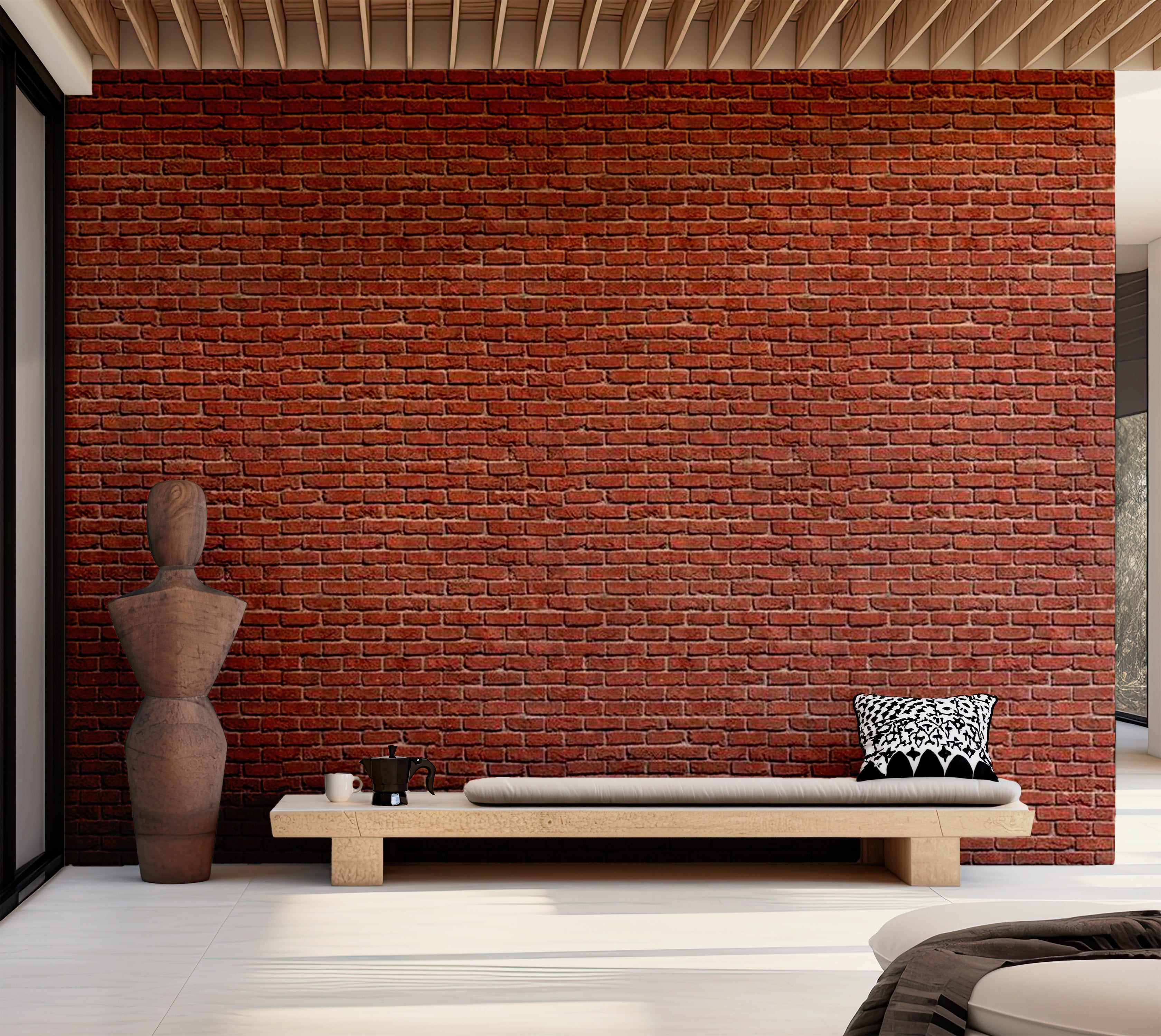 Background & Patterns Wallpaper Wall Mural - Modern Red Brick Wall 118"Wx90"H