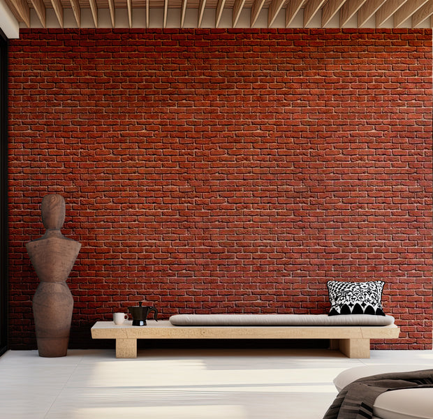 Background & Patterns Wallpaper Wall Mural - Modern Red Brick Wall 118"Wx90"H