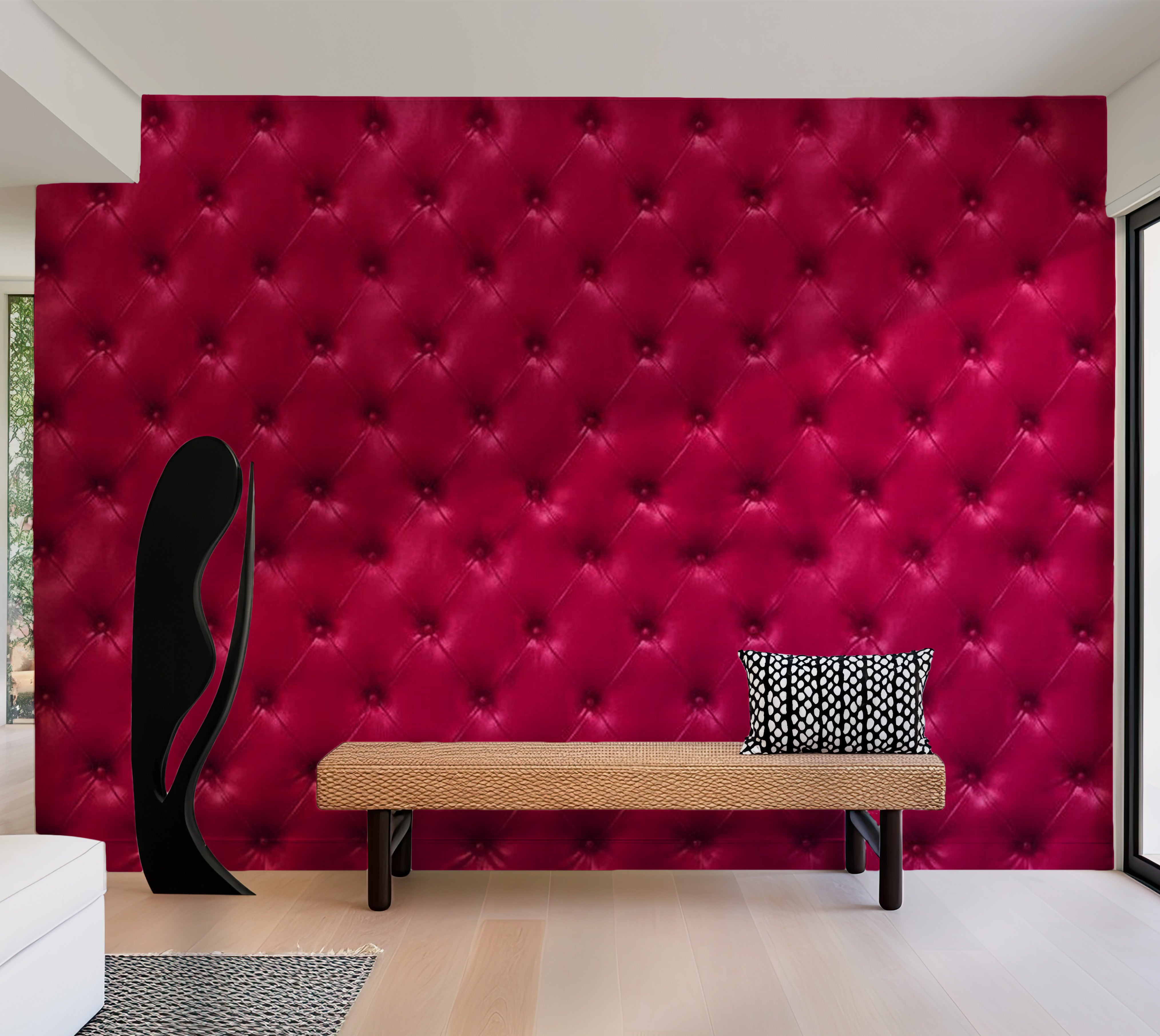 Background & Patterns Wallpaper Wall Mural - Fuchsia Chesterfield Pattern 39"Wx27"H