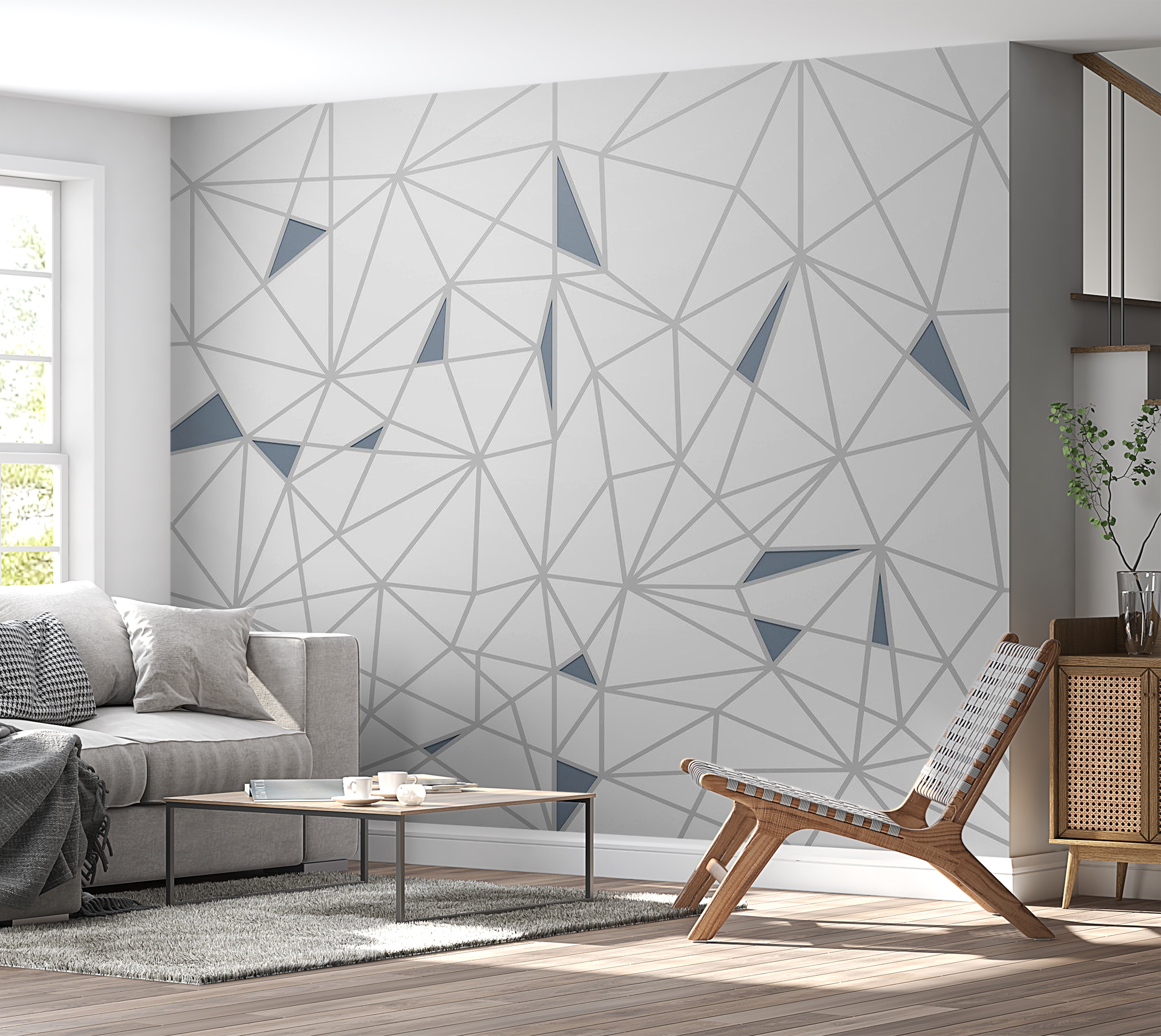 Abstract Wallpaper Wall Mural - Lines of Intersection 39"Wx27"H / Standard