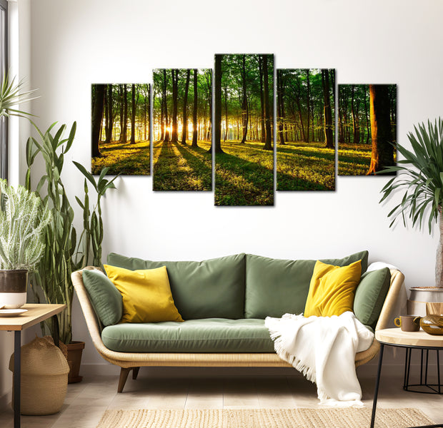 Stretched Canvas Landscape Art - Adventure In The Woods 40"Wx20"H