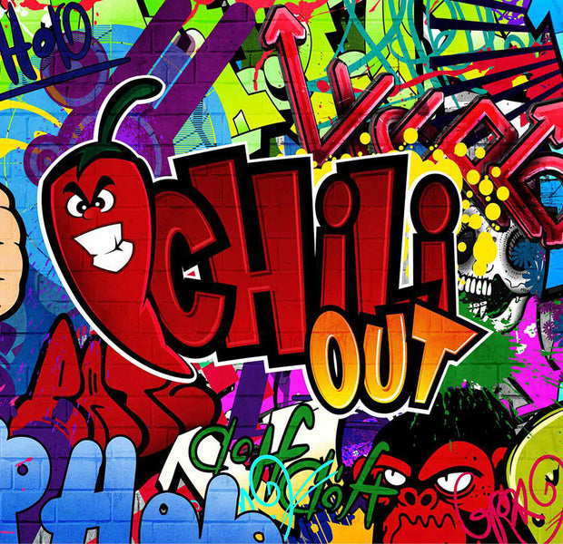 Peel & Stick Street Art Wall Mural - Chili Out 38"Wx27"H