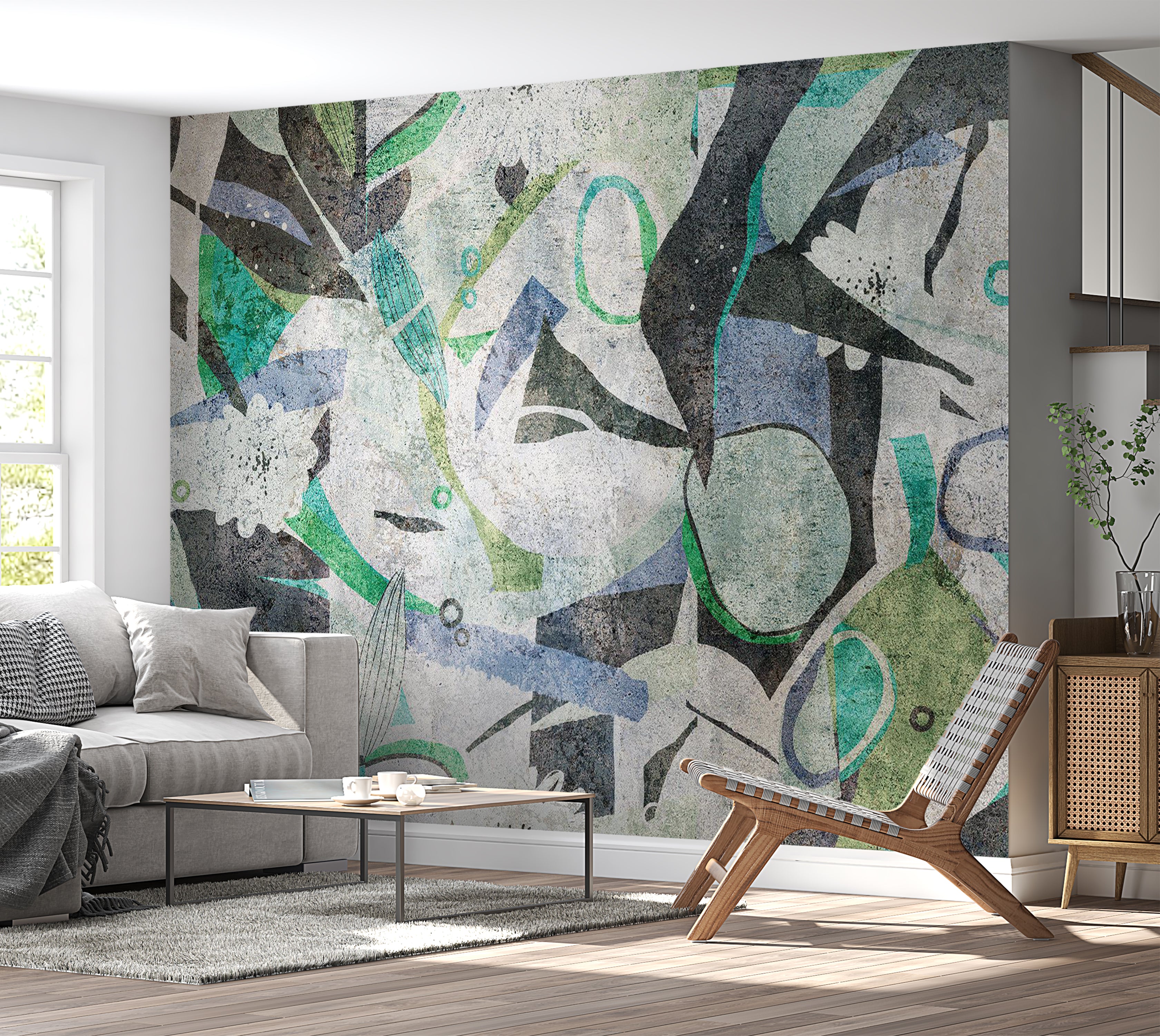 Abstract Wallpaper Wall Mural - Malachite Dream 39"Wx27"H / Standard