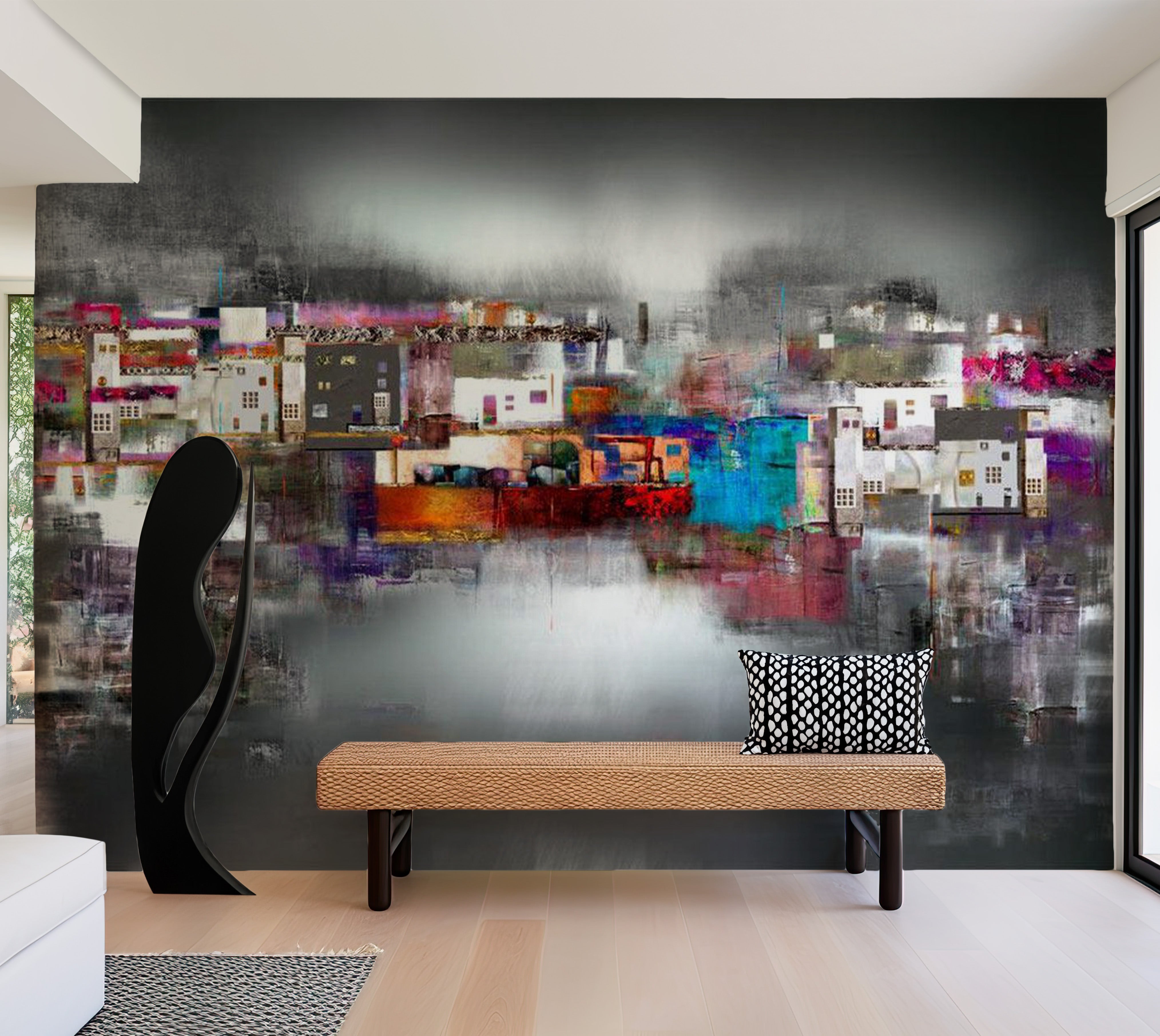 Abstract Wallpaper Wall Mural - Artistic Landscape 39"Wx27"H