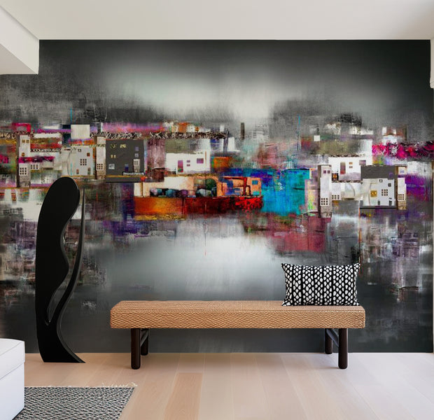 Abstract Wallpaper Wall Mural - Artistic Landscape 39"Wx27"H