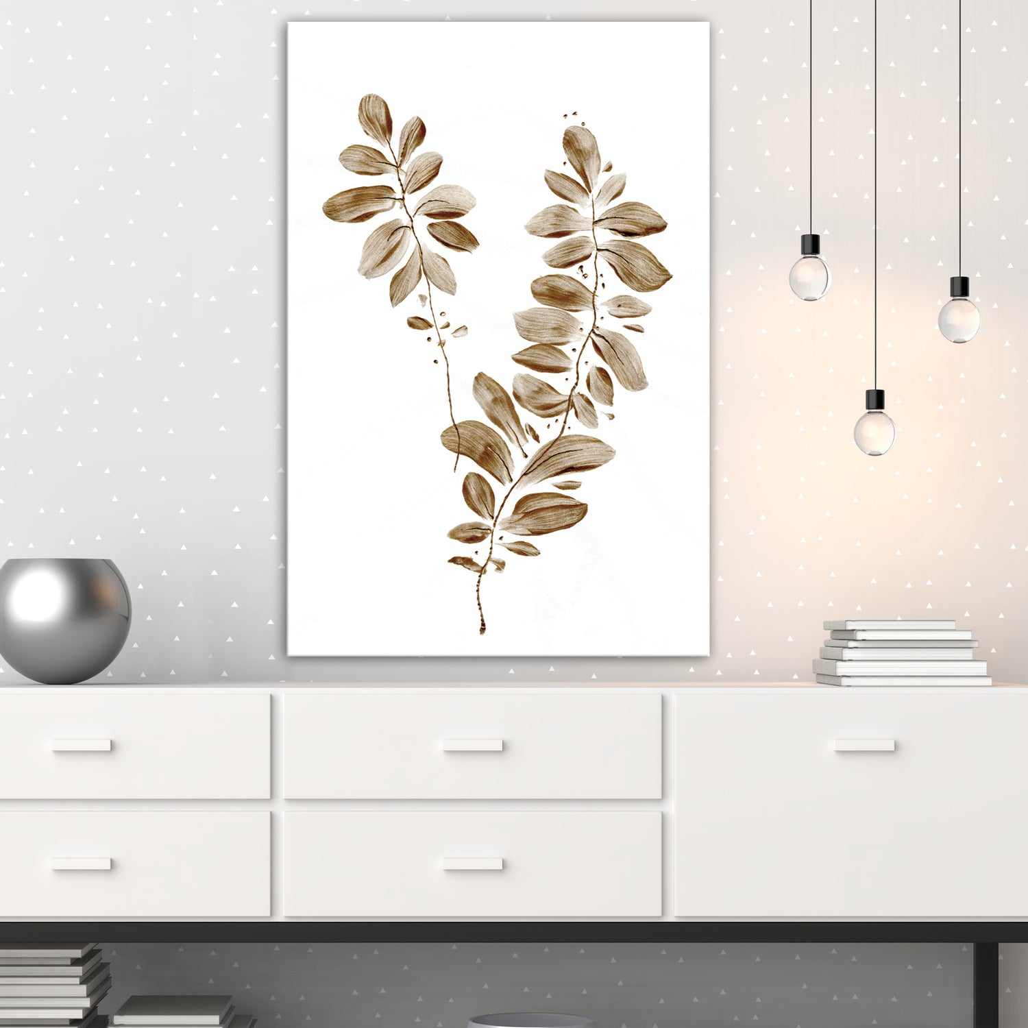 Botanical Canvas Wall Art - August Leaves