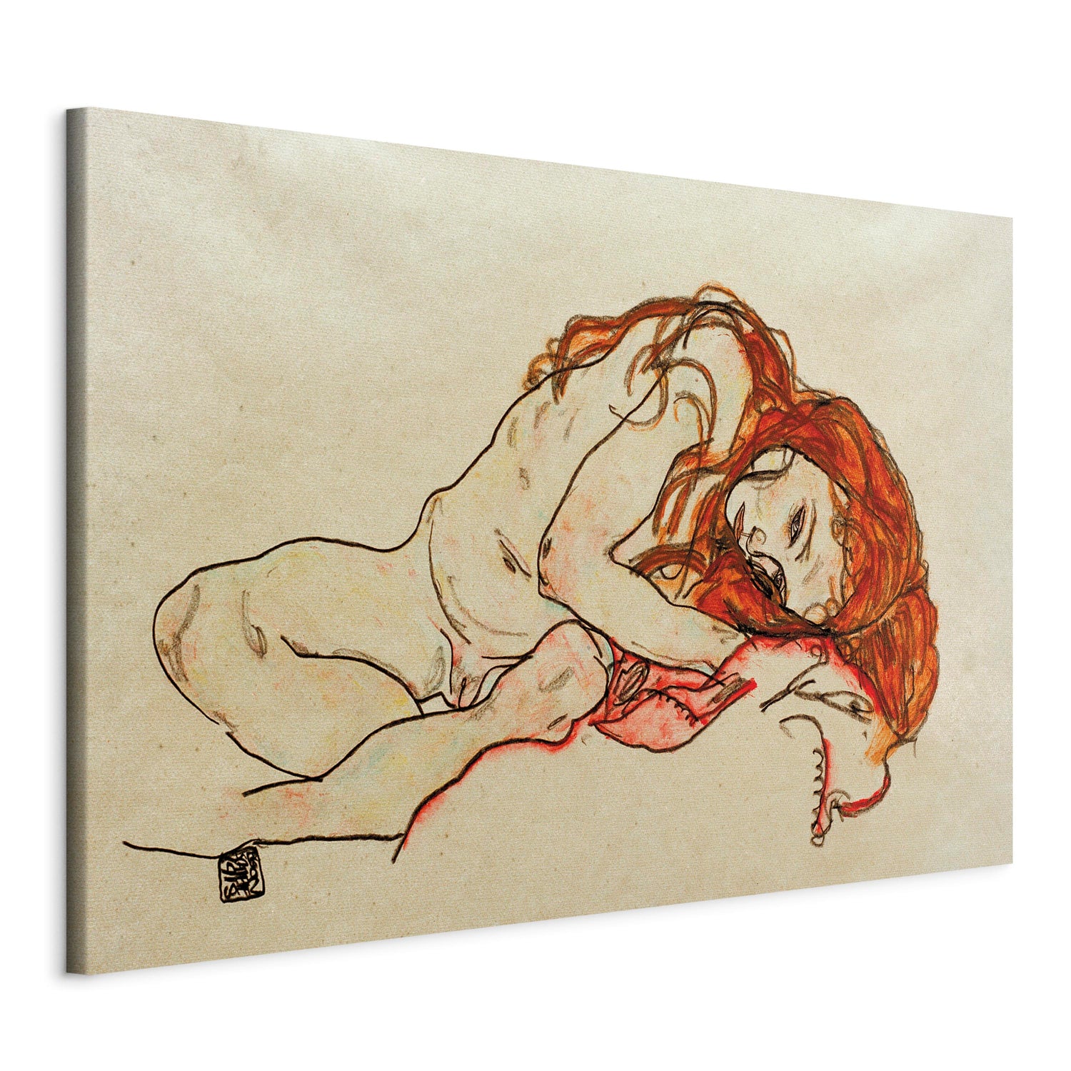 Reproduction Canvas Wall Art - Crouched Girl With Bowed Head