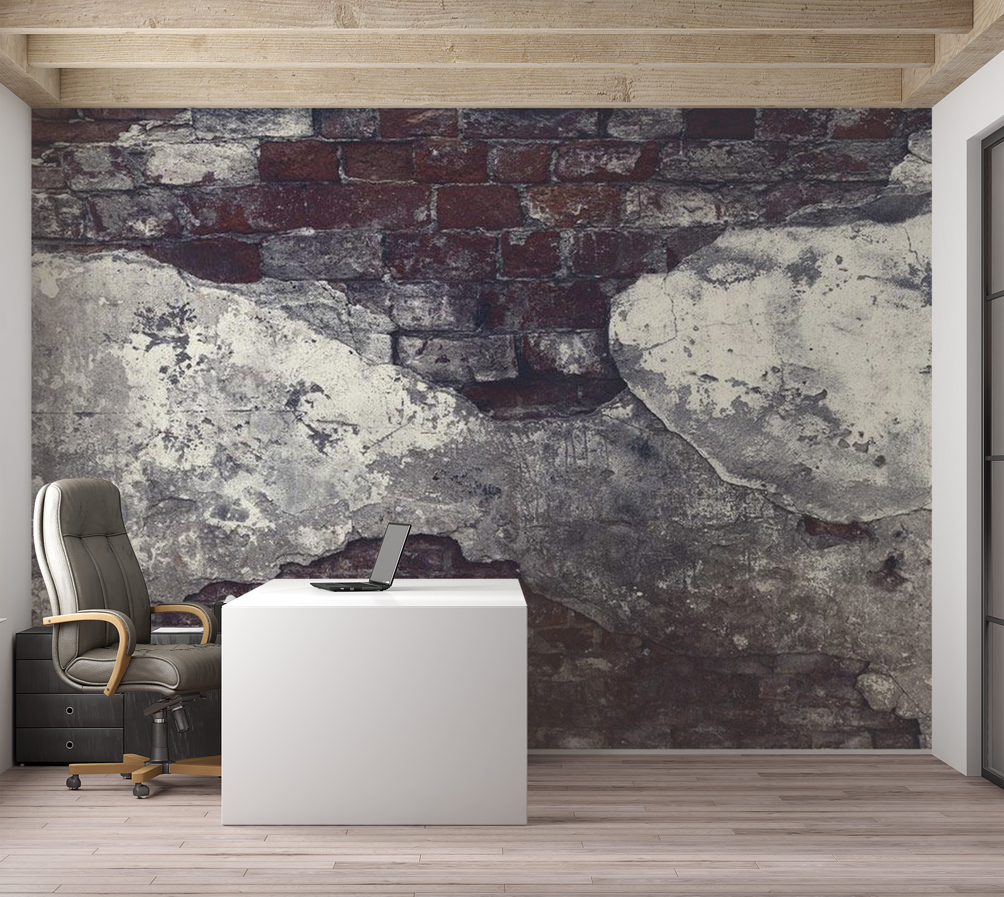 Background & Patterns Wallpaper Wall Mural - Dark Brick Wall 39"Wx27"H