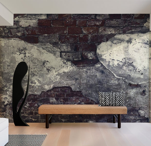 Background & Patterns Wallpaper Wall Mural - Dark Brick Wall 39"Wx27"H