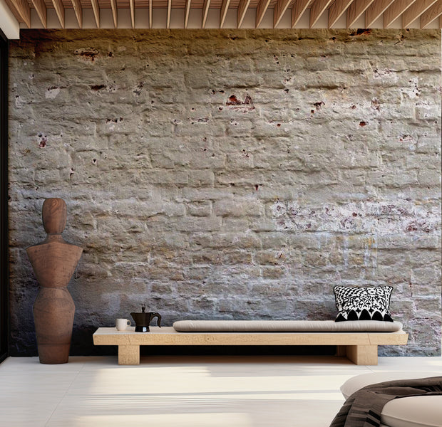 Background & Patterns Wallpaper Wall Mural - Beige Weathered Brick Wall 39"Wx27"H