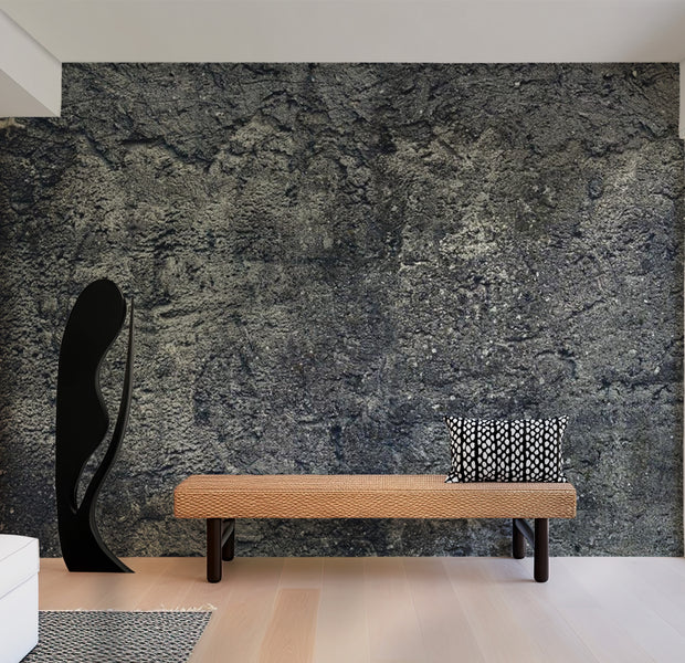 Background & Patterns Wallpaper Wall Mural - Dark Concrete Plaster Wall 39"Wx27"H
