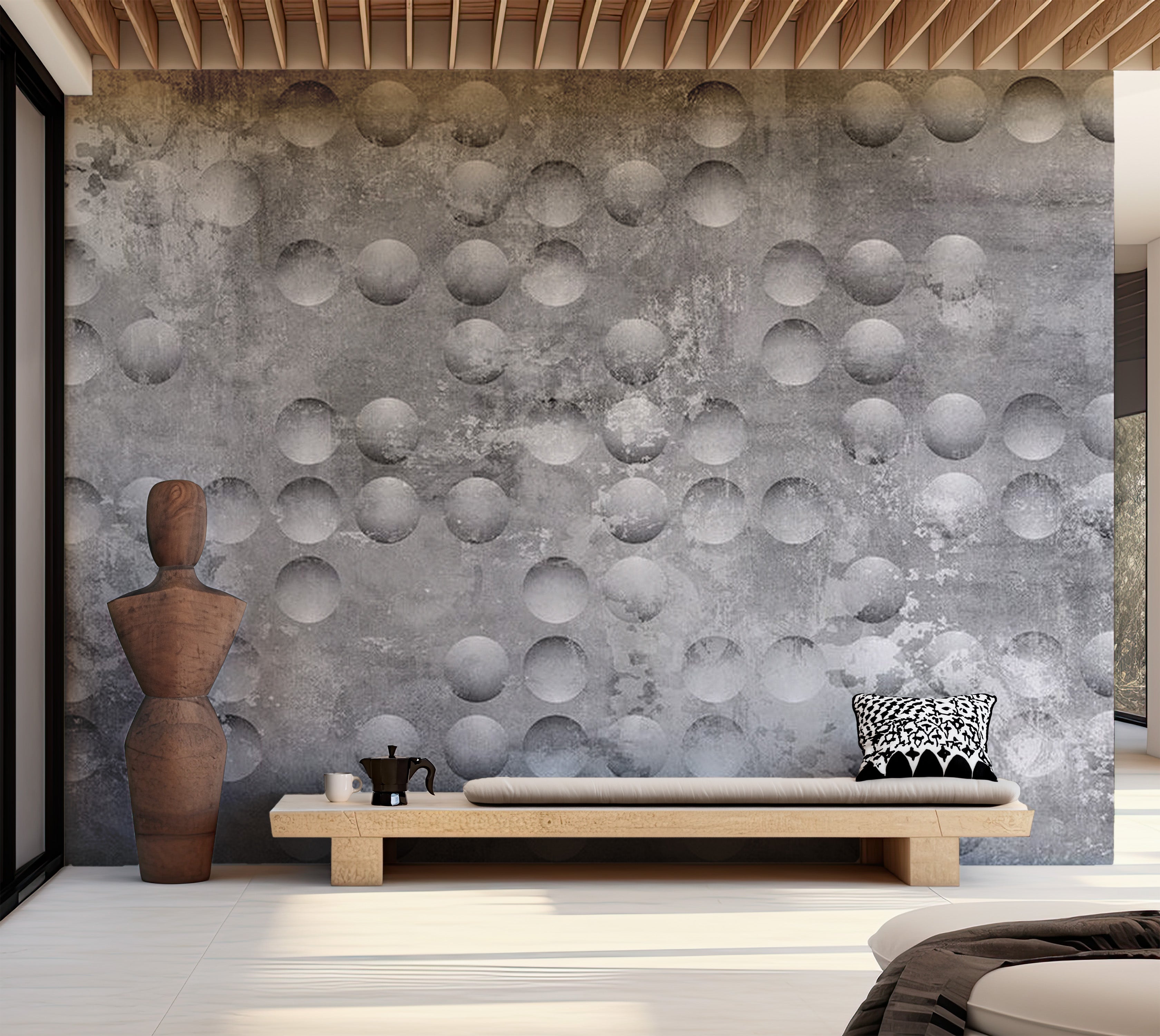 Abstract Wallpaper Wall Mural - Dancing Bubbles 39"Wx27"H