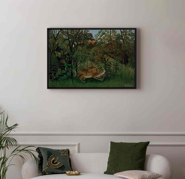 Floating Framed Canvas Art - The Snake Charmer - Henri Rousseau