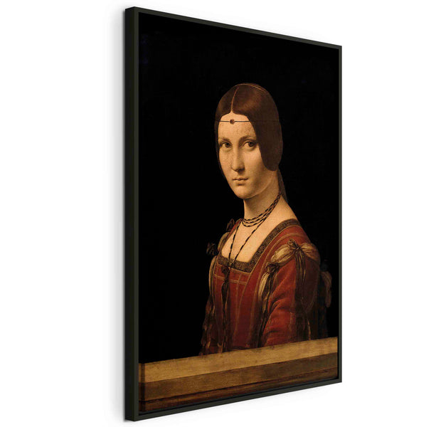 Floating Framed Canvas Art - La Belle Ferronnière - Leonardo da Vinci