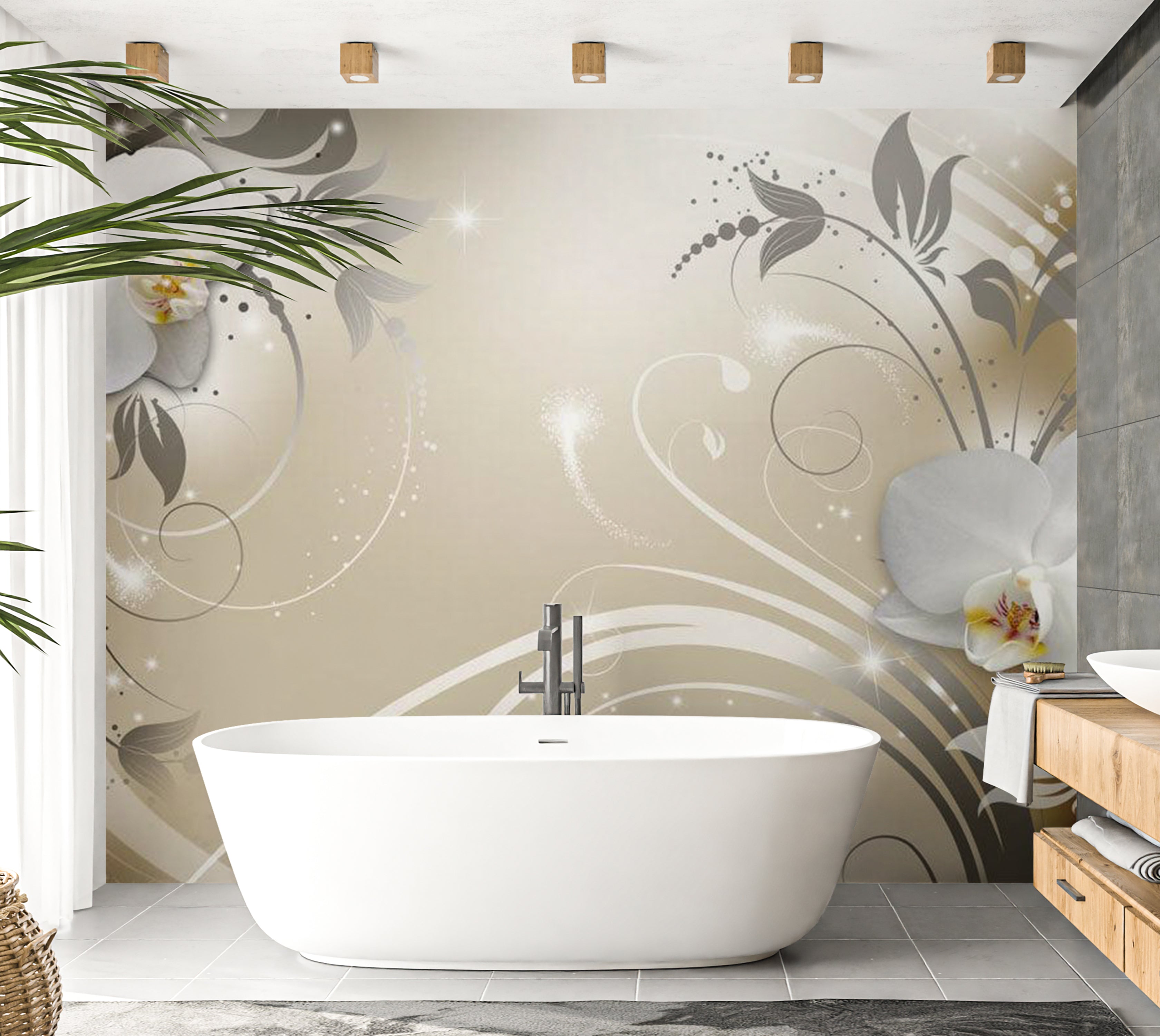 Peel & Stick Glam Wall Mural - Gold Dance 38"Wx27"H