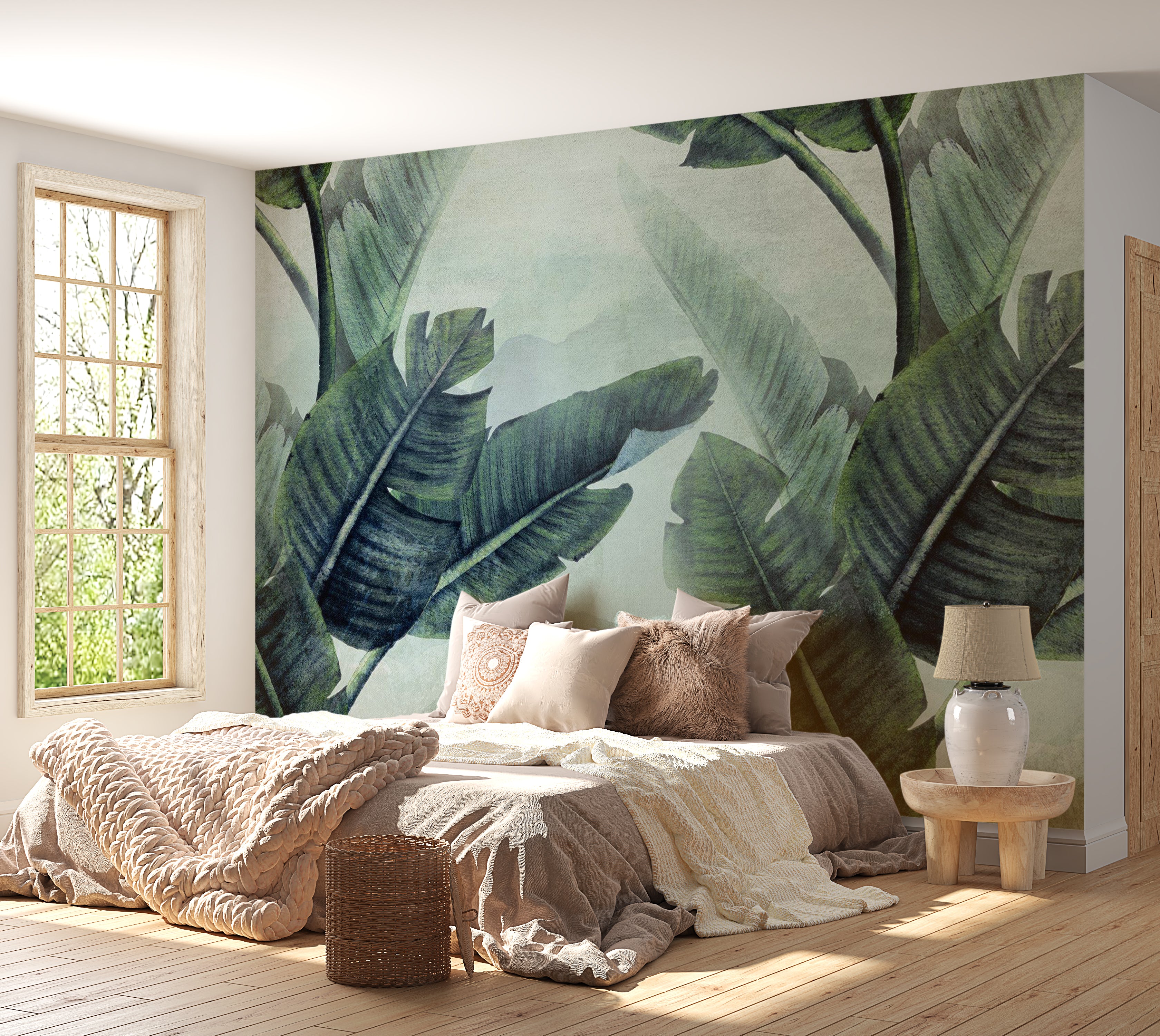 Botanical Wallpaper Wall Mural - Magic Big Plants 39"Wx27"H / Standard