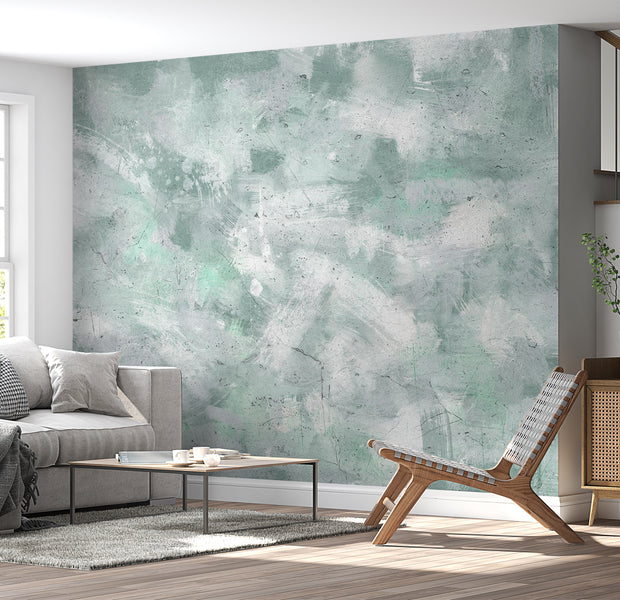 Abstract Wallpaper Wall Mural - Mint Impression 39"Wx27"H / Standard