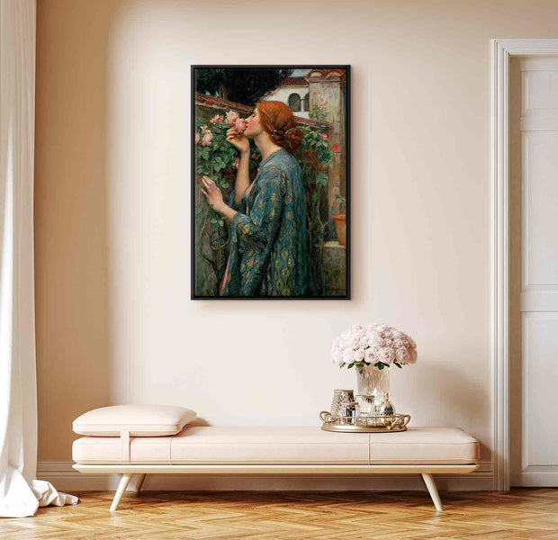 Floating Framed Canvas Art - The Soul of the Rose - John William Waterhouse