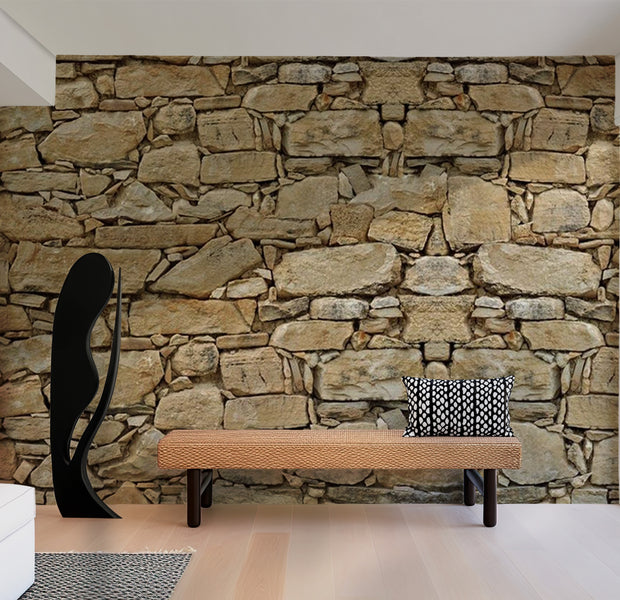 Background & Patterns Wallpaper Wall Mural - Stone Wall 39"Wx27"H
