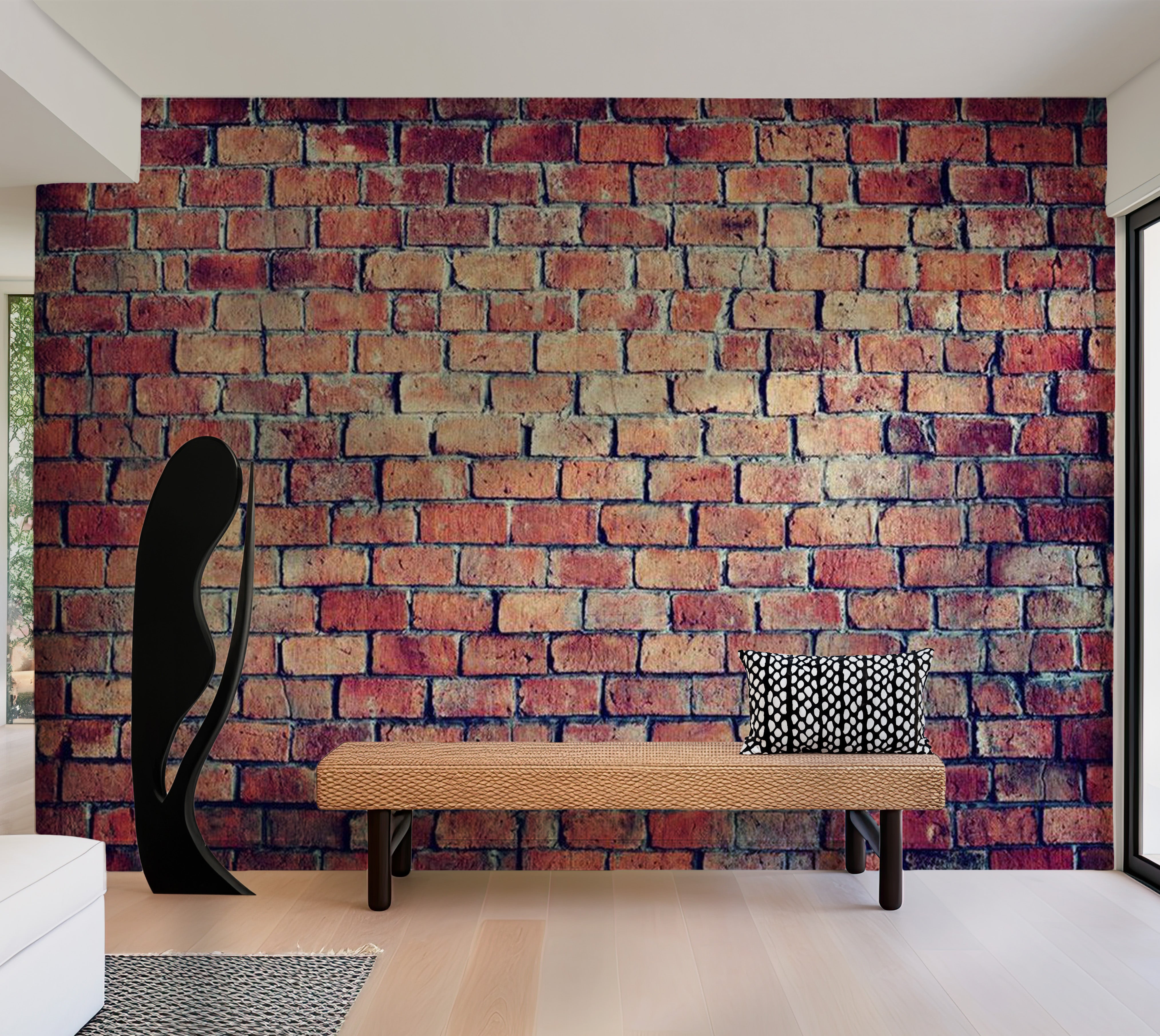 Background & Patterns Wallpaper Wall Mural - Old Red Brick Wall 39"Wx27"H