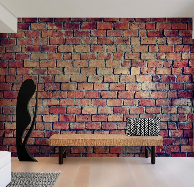 Background & Patterns Wallpaper Wall Mural - Old Red Brick Wall 39"Wx27"H