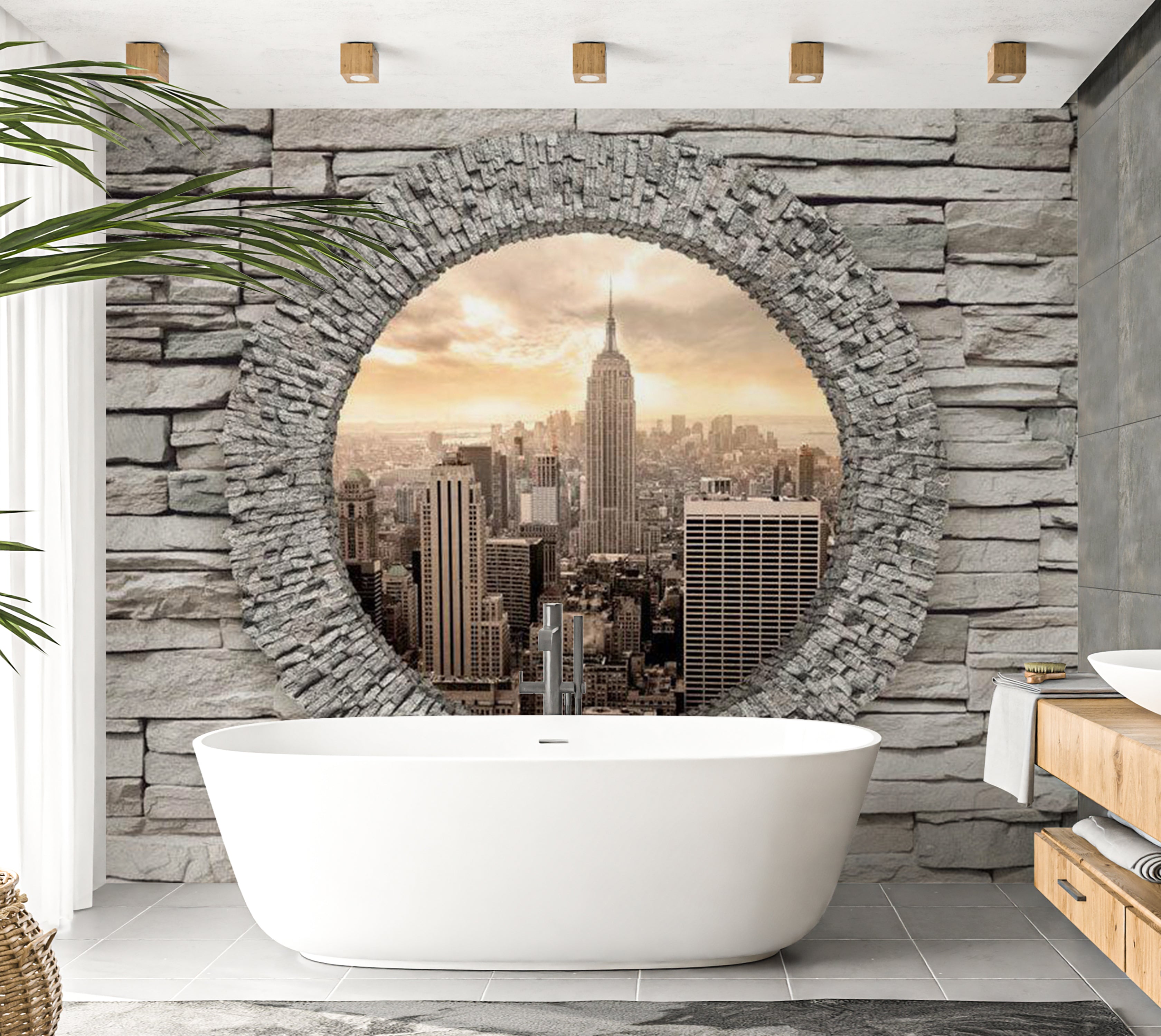 Peel & Stick Wall Mural - Secret New York Window 38"Wx27"H