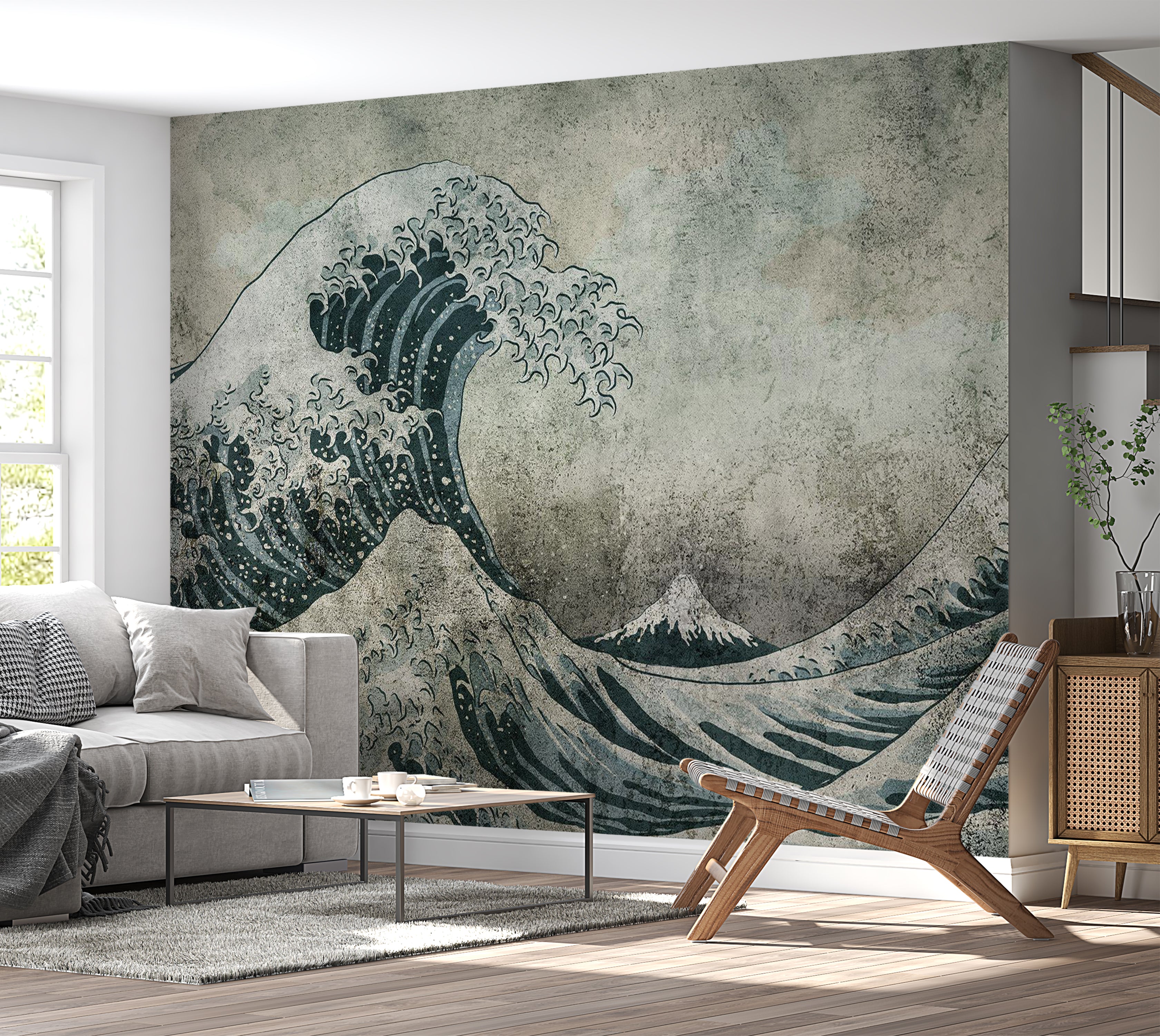 Abstract Wallpaper Wall Mural - Power of the Big Wave 39"Wx27"H / Standard