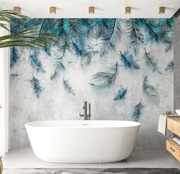 Peel & Stick Botanical Wall Mural - Sapphire Breeze 38"Wx27"H