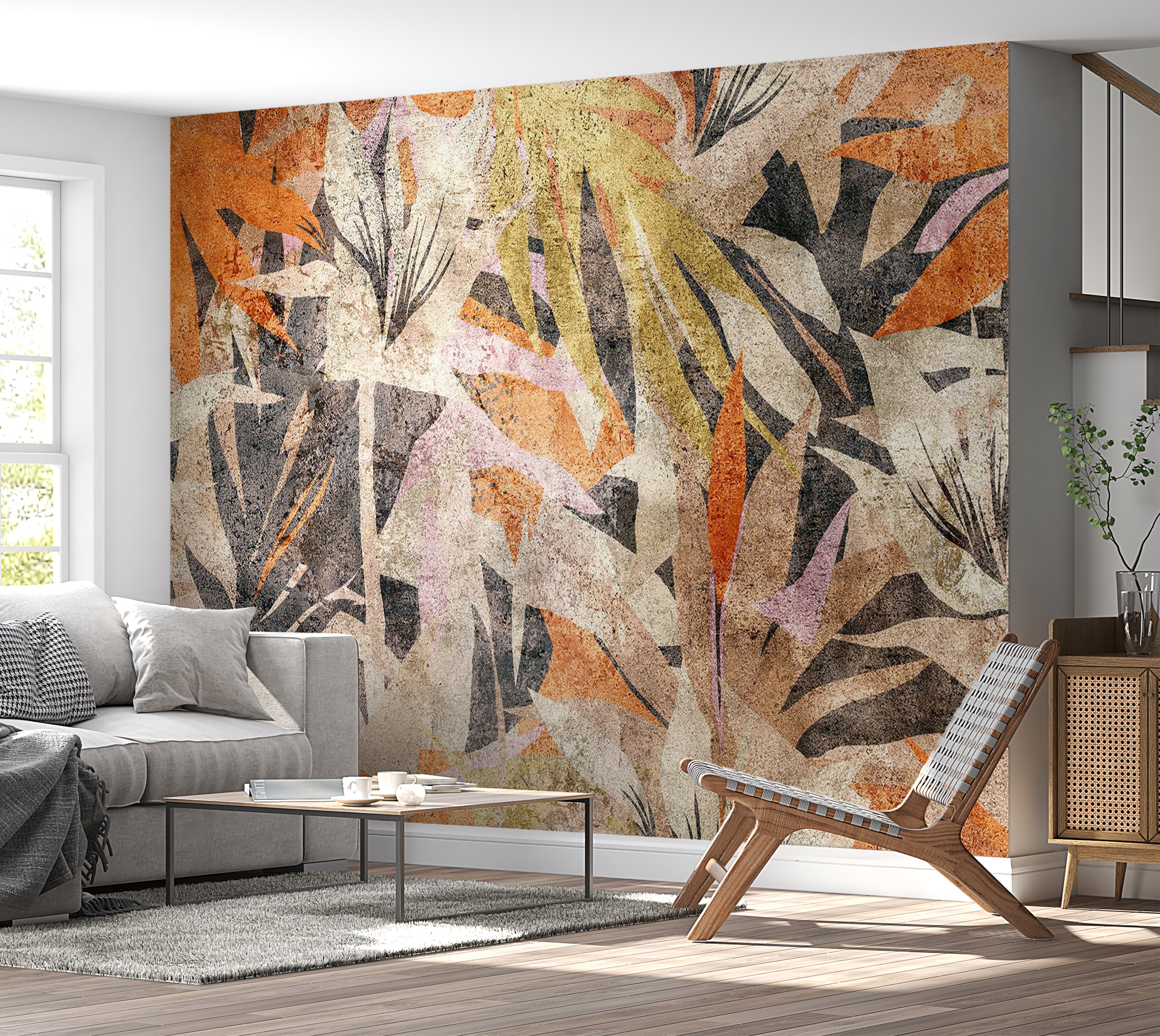 Abstract Wallpaper Wall Mural - Scattered Colors 39"Wx27"H / Standard