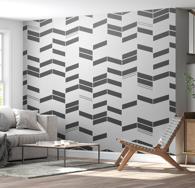 Abstract Wallpaper Wall Mural - Simple Structures 39"Wx27"H / Standard