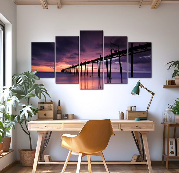 Stretched Canvas Landscape Art - Coast Before The Dusk 40"Wx20"H