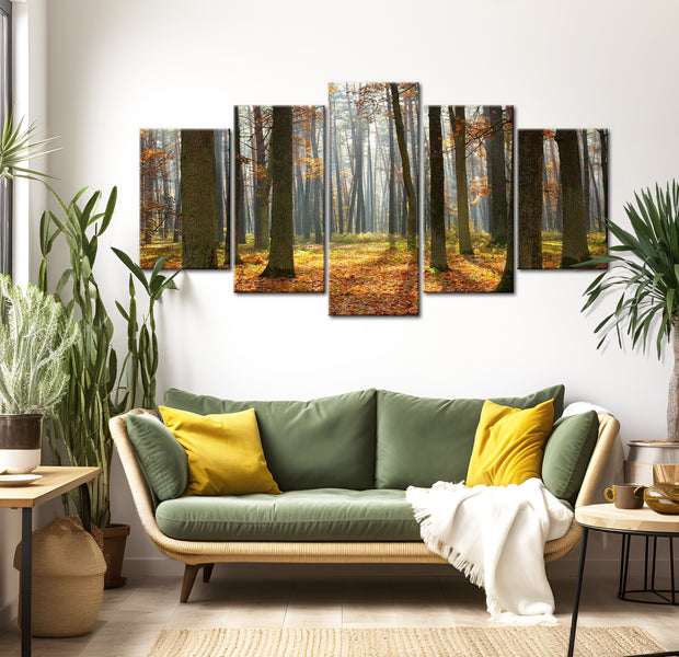 Stretched Canvas Landscape Art - A Nice Forest Landscape 40"Wx20"H