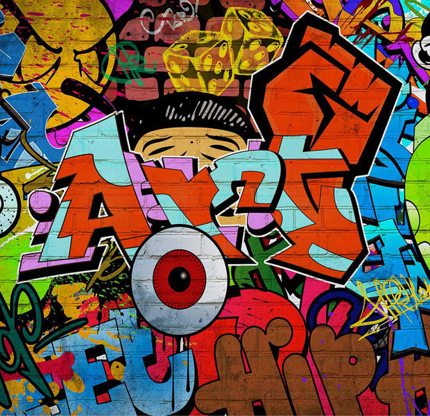 Peel & Stick Street Art Wall Mural - Hip Hop Art 38"Wx27"H