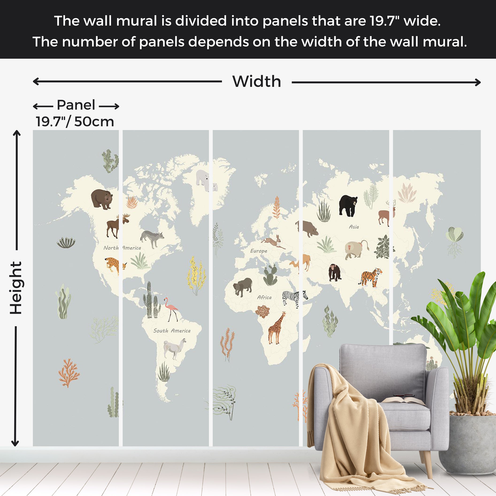 Kids Wallpaper Wall Mural - Pastel Planet 39"Wx27"H / Standard