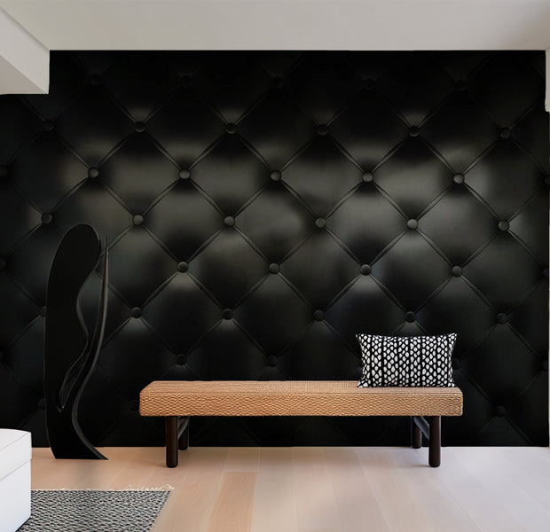 Background & Patterns Wallpaper Wall Mural - Black Chesterfield Pattern 39"Wx27"H