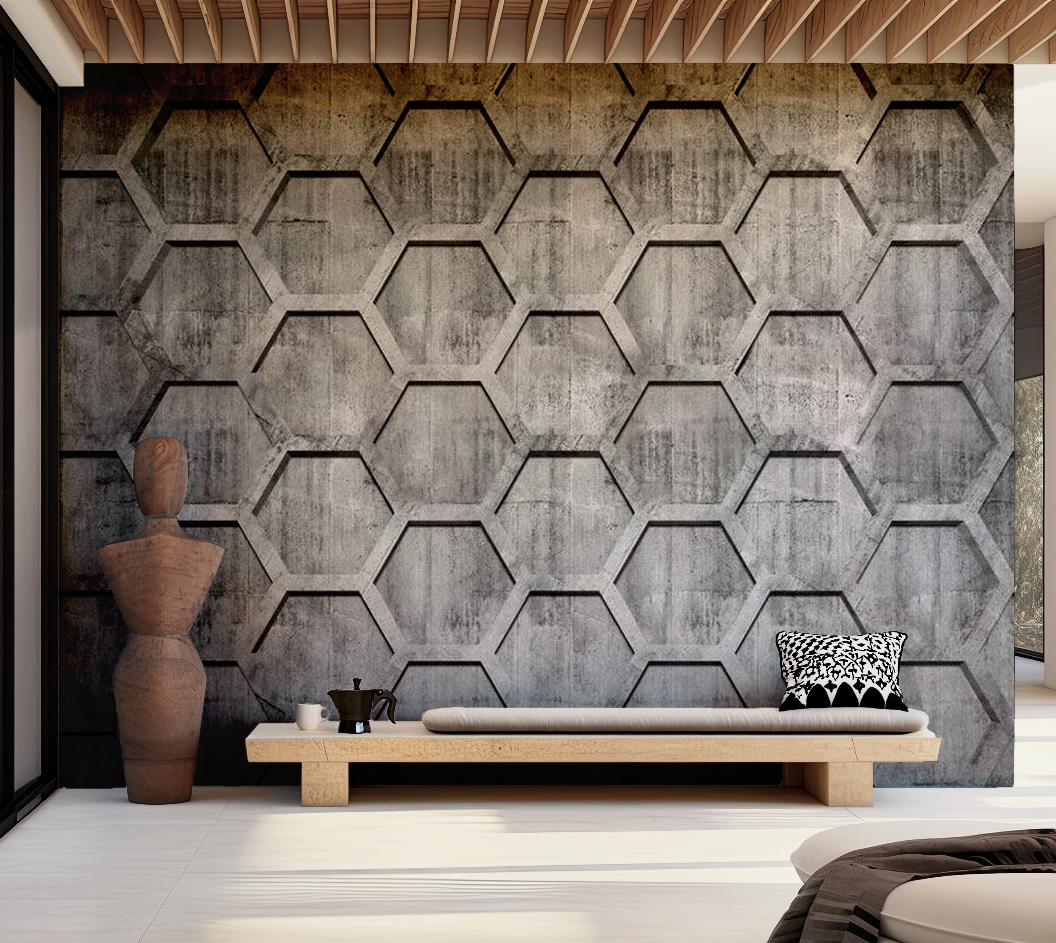 Background & Patterns Wallpaper Wall Mural - Platinum Cubes 39"Wx27"H